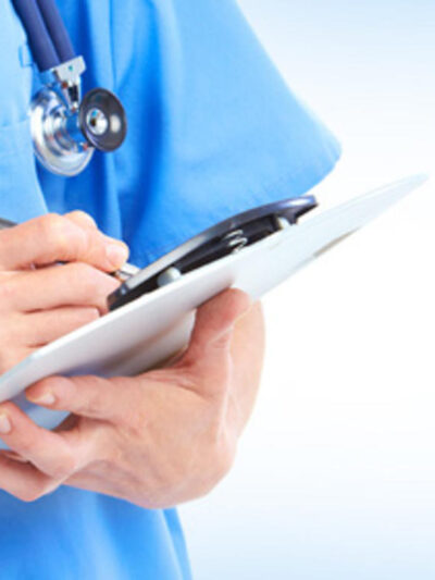 Doctor with clipboard