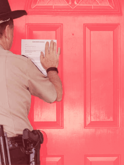 Sheriff with eviction notice