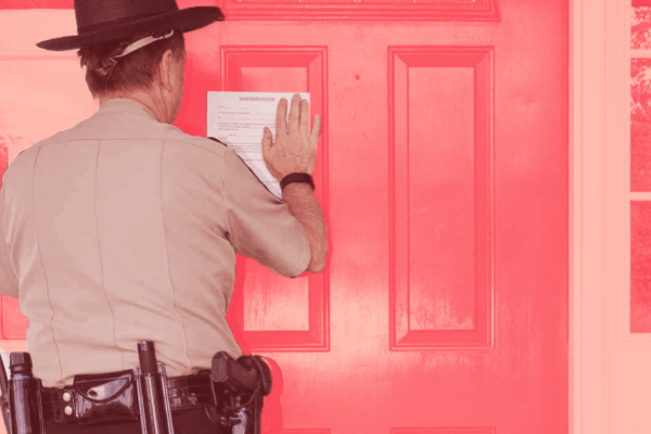 Sheriff with eviction notice