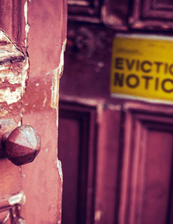 officer and eviction notice