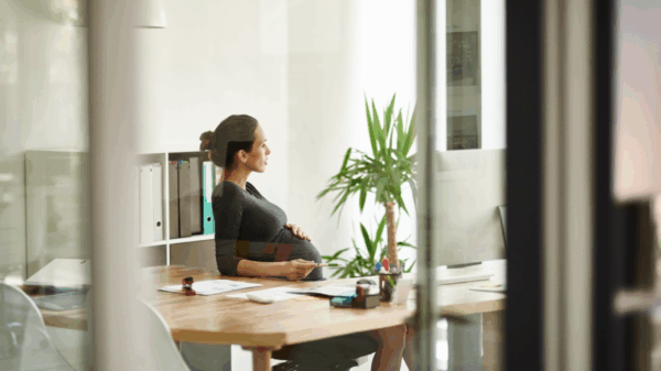 Pregnant woman at work