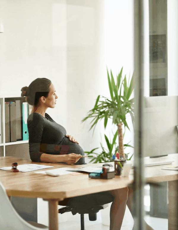 Pregnant woman at work