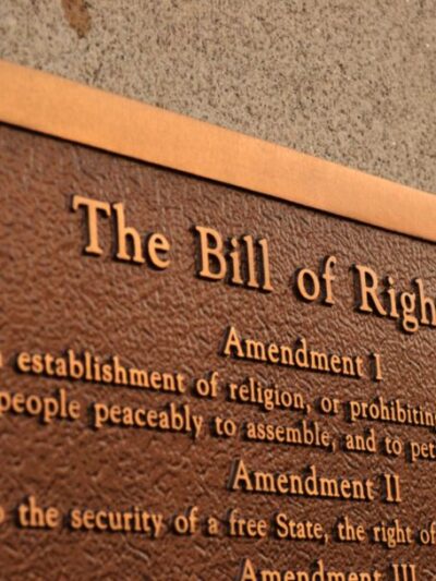 Image of the bill of rights on a plaque