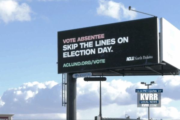 Image of an ACLU of North Dakota Billboard