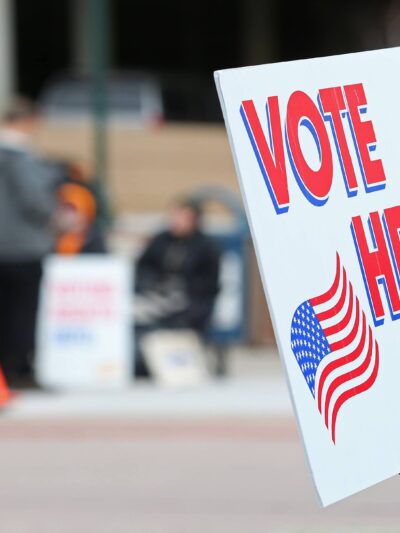 Vote here signage