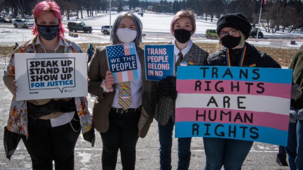 trans people belong in nd protest