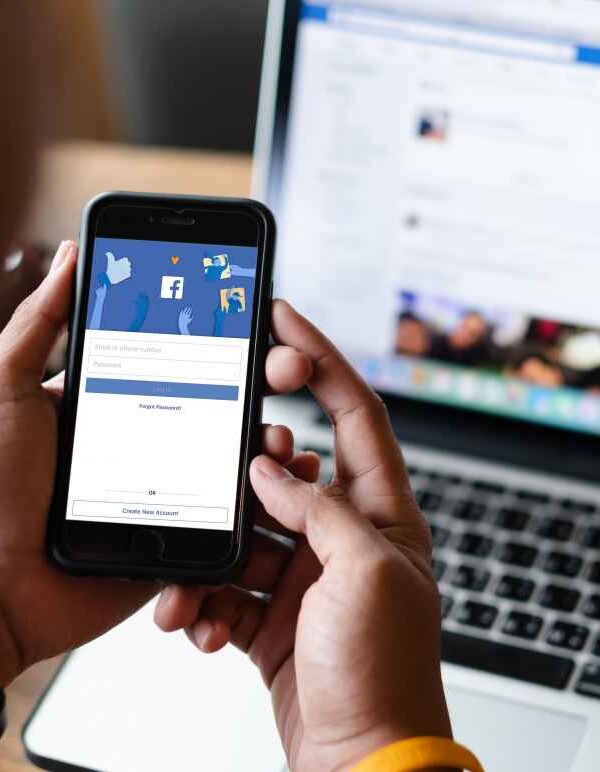 Person using their device for social media