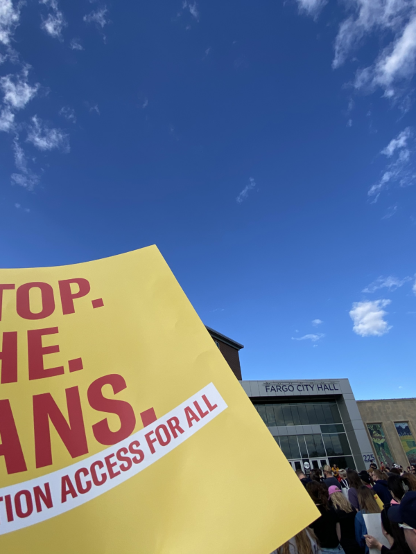 Image of a poster that reads, "STOP THE BANS."