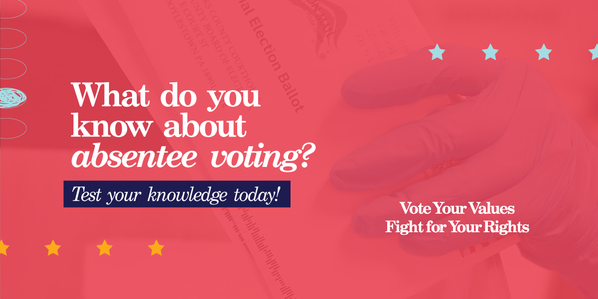 Absentee voting quiz banner