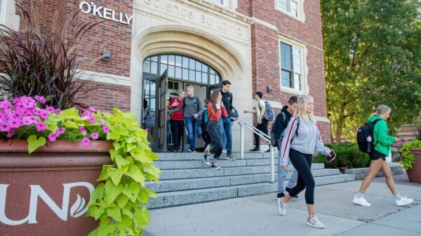Image of the steps of the University of North Dakota