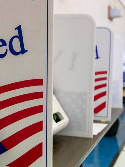 Person voting on election day