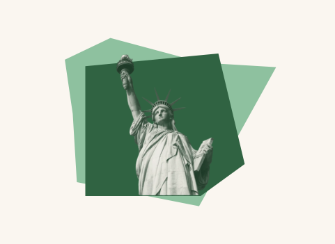 Photo collage with the statue of liberty