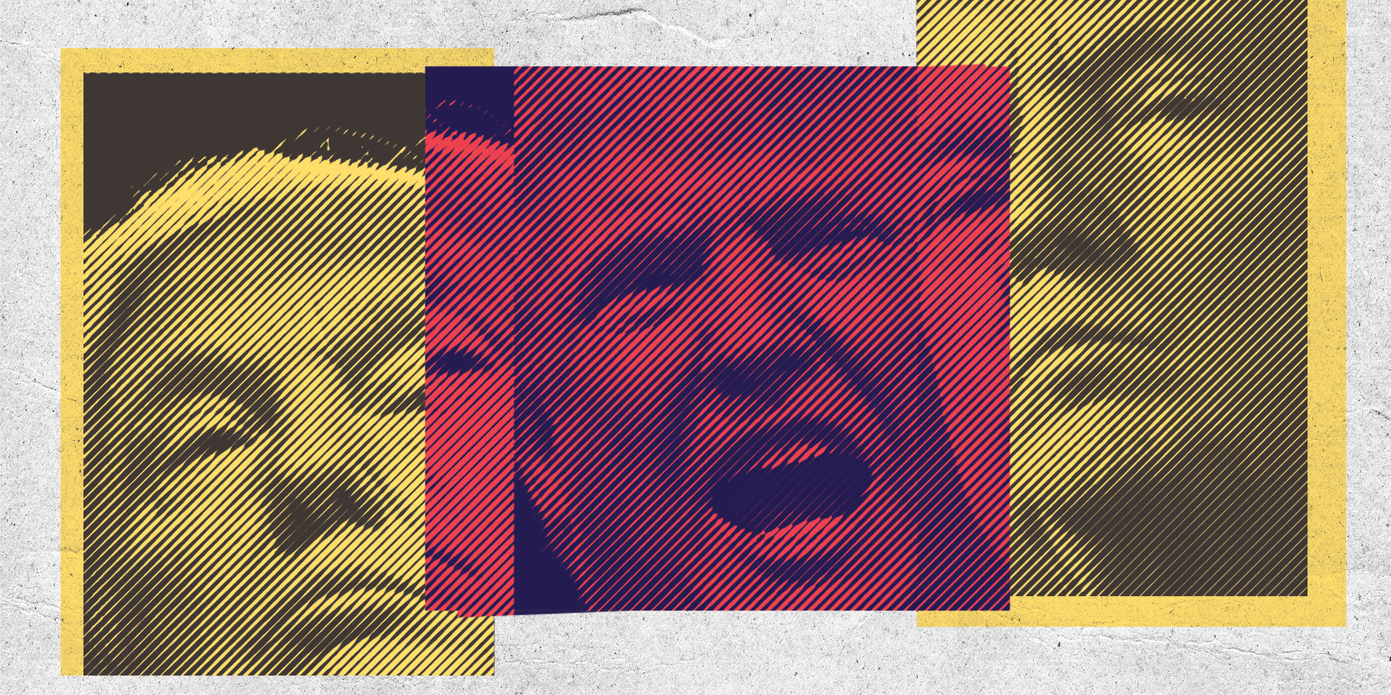 Web page banner depicting three photos of Donald Trump