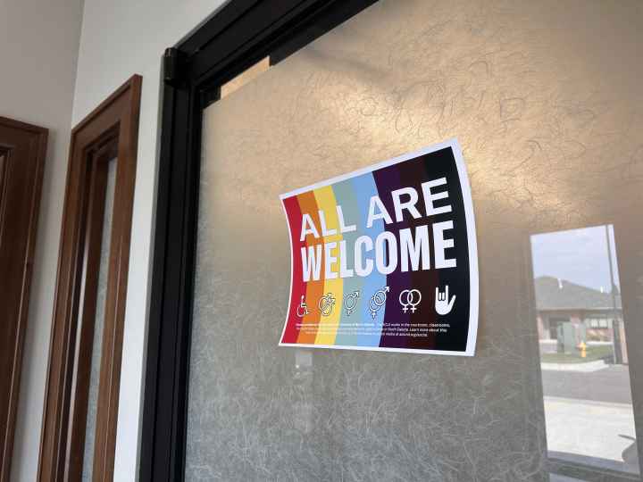 Horizontal ACLU ND All Are Welcome Sign