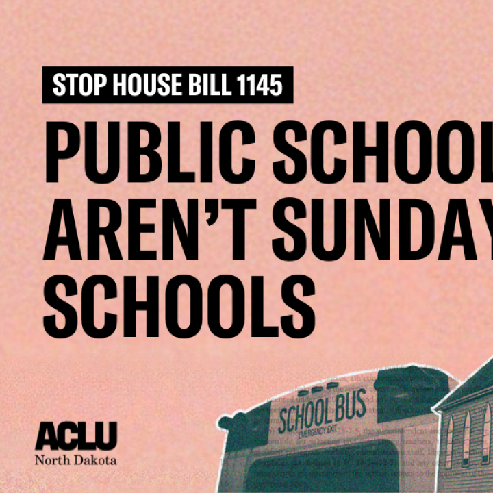 Public Schools Aren't Sunday Schools: Stop House Bill 1145